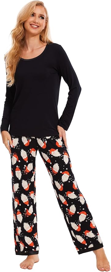 GYS Viscose from Bamboo Women's Pajama Sets Super Soft Long Sleeve Sleepwear Comfy Winter Pjs Sets S-4X