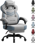 GTPLAYER Gaming Chair, Computer Chair with Footrest and Lumbar Support for Adults, 360°-Swivel Big & Tall Reclining Seat for Office or Gaming (Grey)