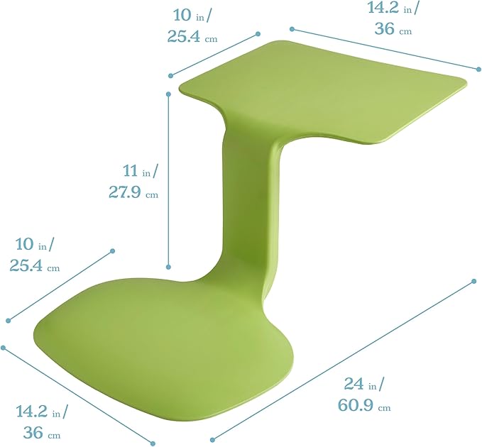 ECR4Kids The Surf Portable Lap Desk, Flexible Seating, Grassy Green, 10-Pack