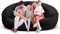Bean Bag Chair for Adults 7FT,Soft Removable Cover for Teens/Girls Bedroom,Fluffy Giant Round Floor Beanbag Lounger Chairs (No Filler,Black)