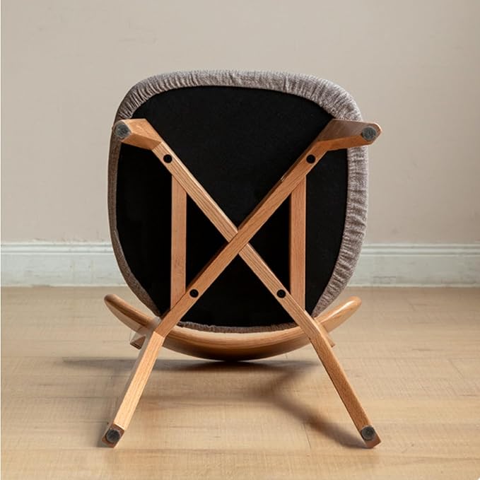 Grewood 100% Solid Oak Wood Dining Chairs,Mid Century Modern Dining Chairs with Upholstered Cushion,Kitchen,Dining Room Chairs Set of 1/2/4 (1, Original Color White Upholstery)