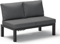 Oasbira Aluminum Outdoor Patio Sofa Set, 2 Seats Modular Sectional Reclining Loveseat Sofa with Adjustable Backrest & Removable Cushions, All-Weather Conversation Sets for Garden & Yard, Graphite