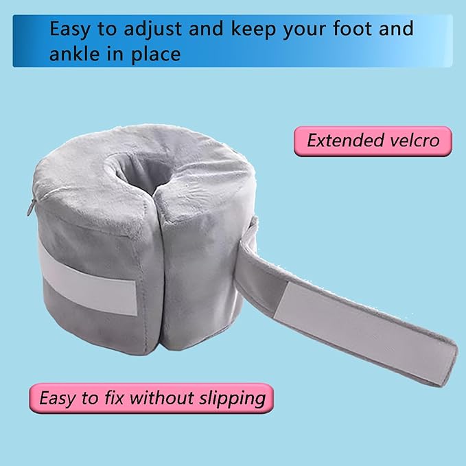 Suicatene Foot, Ankle & Heel High - Density Sponge Rings - Prevent Bed Sores, Ideal for Post Surgery, Elderly & Bedridden Care, Breathable Washable Cover 2 Pack
