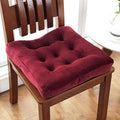 vctops Christmas Red Velvet Solid Chair Pad Super Soft Plush Washable Square Seat Cushion for Kitchen Dining Room (WineRed,20" x 20")