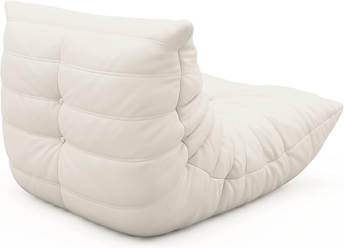 cebihy High-end Uncompressed Fireside Togo Chair, Bean Bag Chair, Foam Floor Sofa, Soft Lazy Lounge Sofa Couch, Armless Faux Leather Big Beanbag Accent Chairs for Living Room Bedroom Dorm Office
