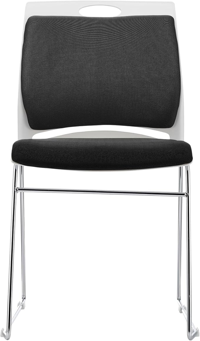 Stacking Chairs Set of 80 Black Stackable Home Office Guest Chair Set with Padded Seat and Back,Lobby Chairs Waiting Room Reception Chair for Cafeteria,Library, Laboratory,Training Room