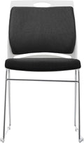 Stacking Chairs Set of 80 Black Stackable Home Office Guest Chair Set with Padded Seat and Back,Lobby Chairs Waiting Room Reception Chair for Cafeteria,Library, Laboratory,Training Room