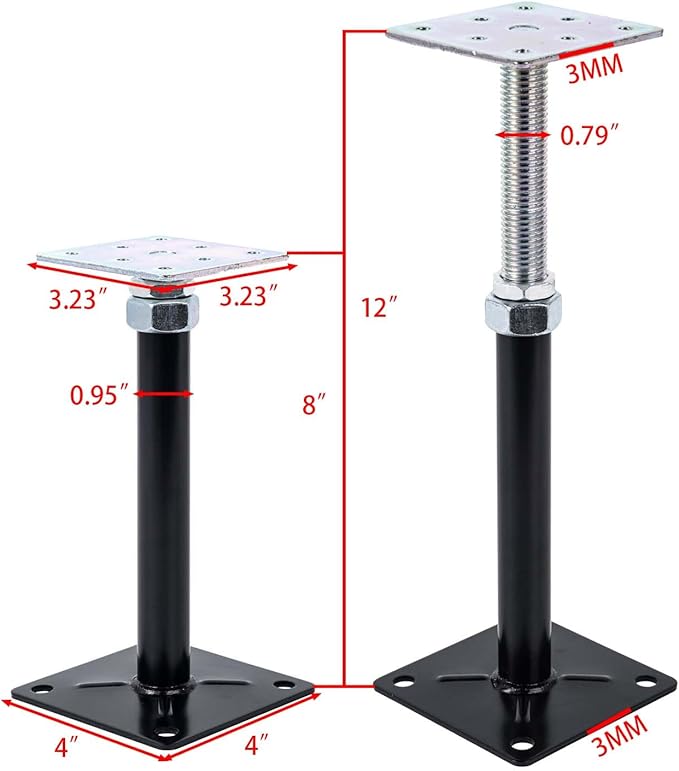 4-Pack Lift Supports,Adjust Supports,Level Supports,Floor Jacks,Floor Straightener,Adjustable House Jack for The Floor,Post 8" to 12"