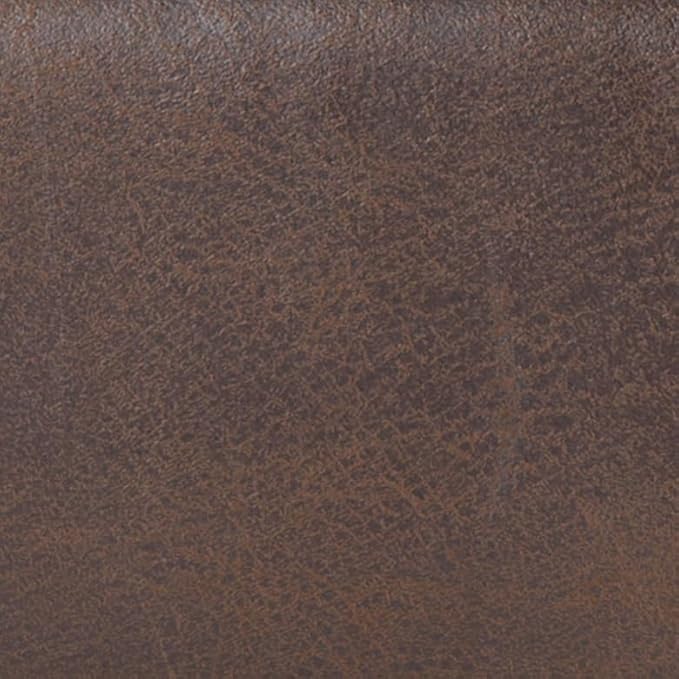 SIMPLIHOME Owen Tray Top Small Coffee Table Storage Ottoman - 34 inch Wide Upholstered Vegan Leather Rectangular Flip-Top Ottoman in Distressed Chestnut Brown, Mid-Century Ottoman for Living Room