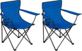 SAILARY Folding Camping Chair with Cup Holder, 225lbs Capacity, Portable Foldable Chair with Large Anti-Sink Feet, PE Coated Fabric for Outdoor, Beach, Fishing, Backpacking, Blue 2PCS