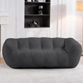 Bean Bag Chair, Giant Bean Bag Chairs for Adults Kids, Fluffy Loveseat Bean Bag Sofa with Armrest, Ultra Soft Love Seat Small Sofa Couch, Faux Fur Floor Chair for Living Room Bedroom, Grey