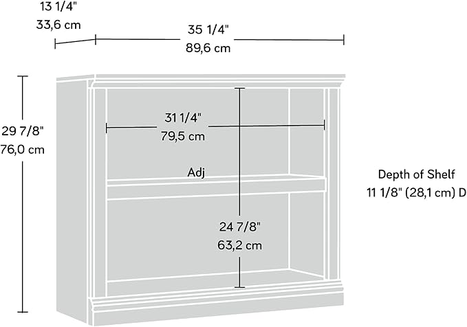 Sauder Miscellaneous Storage 2-Shelf Bookcase/ book shelf, Estate Black finish