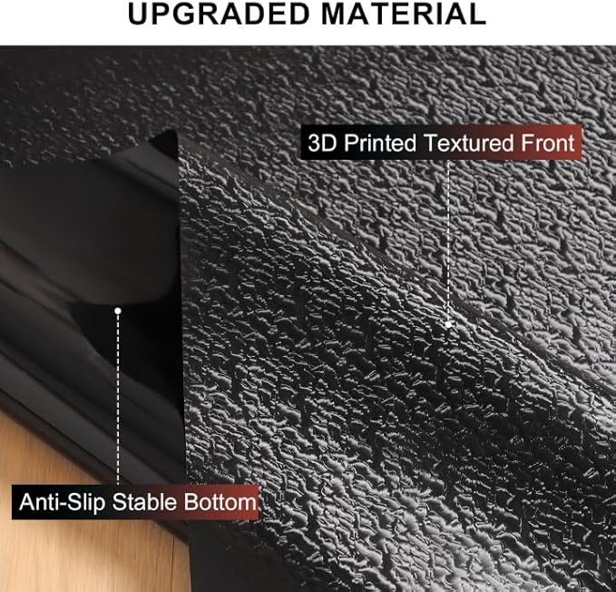Mymeely Office Chair Mat for Hardwood Floor, 36"x48" Large Black PVC Computer Desk Chair Mat with Unique Pattern for Gaming, Anti-Slip Floor Protector for Home Office, Rolling Chair