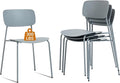 Sidanli Stacking Chairs Set of 4, Office Guest Chairs with Metal Legs, Stacking Office Chairs for Conference Reception Church Lobby, Capacity 300lbs, Gray