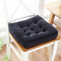 vctops Velvet Solid Chair Pad Super Soft Plush Washable Square Seat Cushion for Kitchen Dining Room (Black,20" x 20")