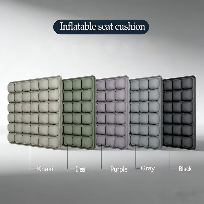 3D Air Cushion, A Pressure-reducing and Shock-Absorbing Seat Cushion, Suitable for Office Chairs, Car Seats, Wheelchairs, Helps Relieve Tailbone Pain and Prevent Hemorrhoids (Black, 36airbag)