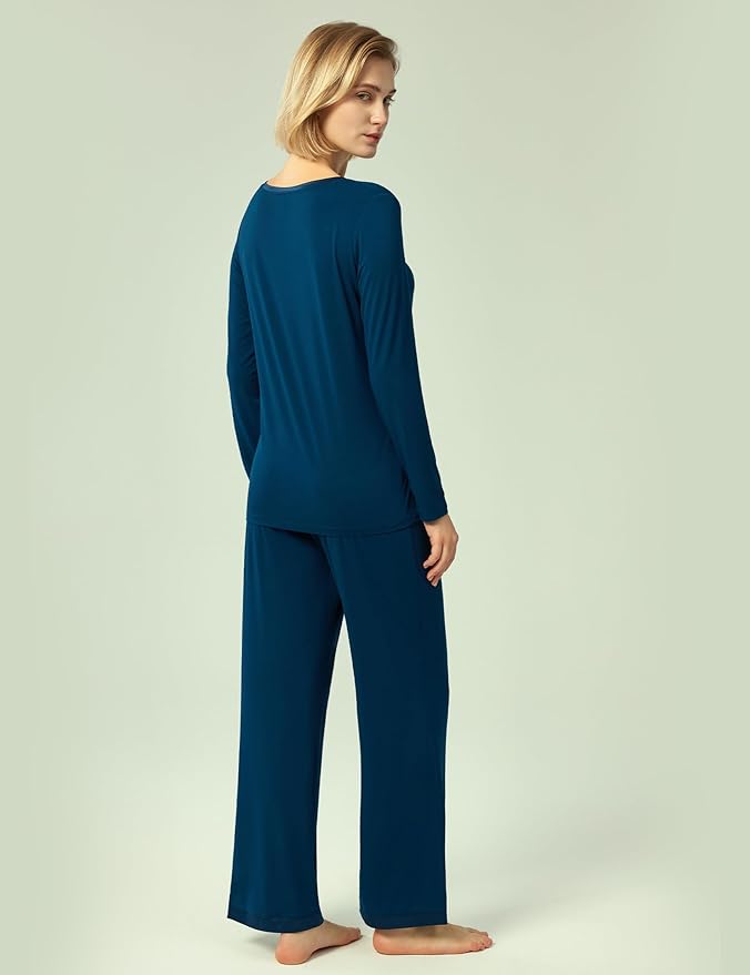 GYS Viscose from Bamboo Women's Pajama Sets Super Soft Long Sleeve Sleepwear Comfy Winter Pjs Sets S-4X