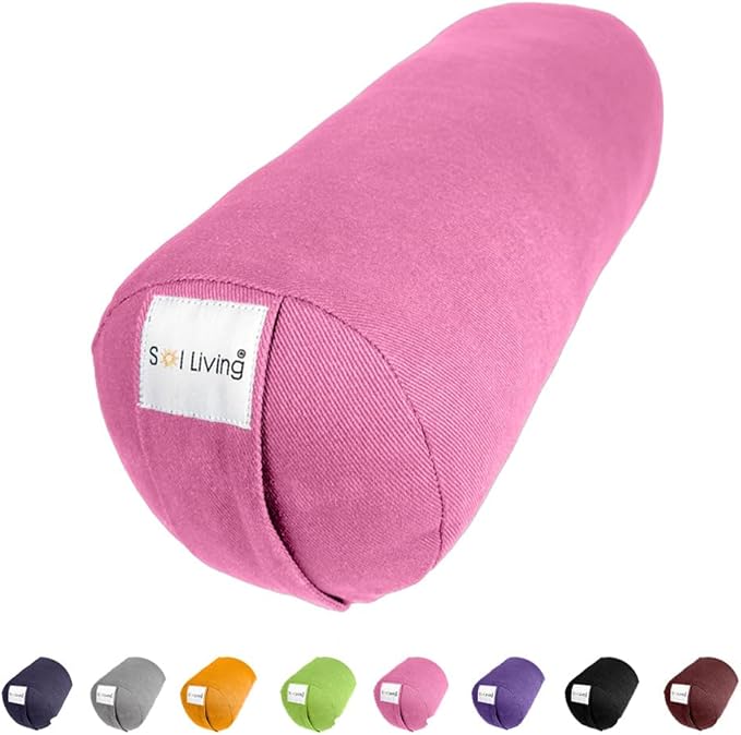 Sol Living Yoga Bolster Pillow Rectangular Meditation Cushion Cotton Meditation Accessories for Restorative Yoga Meditation Pillow Yoga Pillow Firm Body Pillow Bolster Pillow for Legs Removable Cover