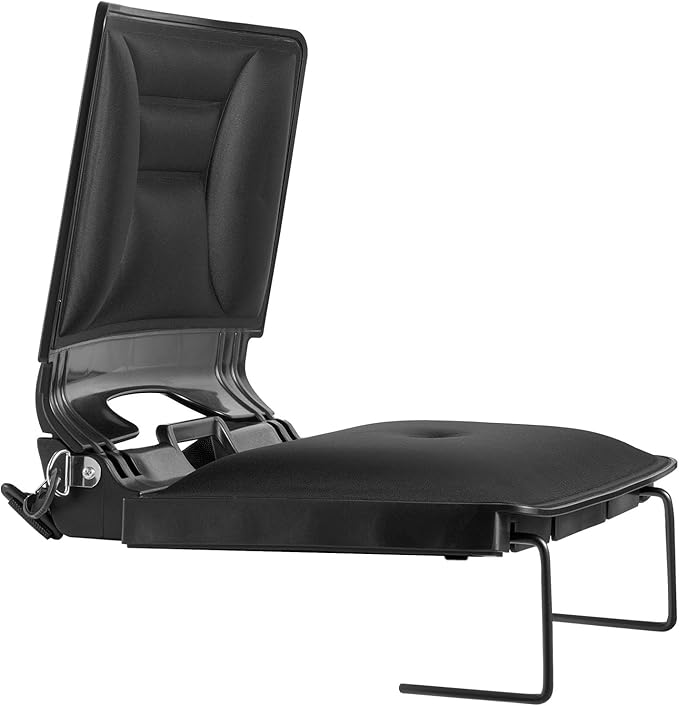 VEVOR Stadium Seat, Folding Bleacher Chair with Back Support and Thick Cushion, Padded Stadium Seat for Bleacher Includes Shoulder Strap, Hooks, Cup Holder, Lycra Material, Side Pocket, PP Material