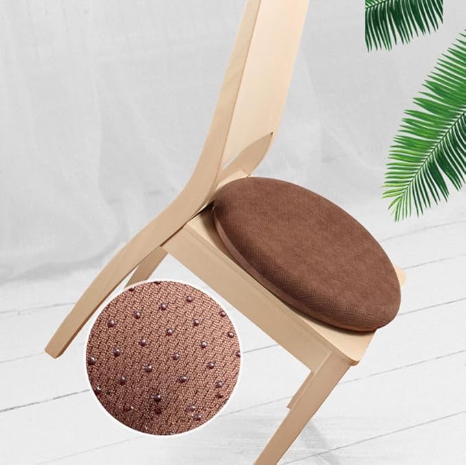 Sigmat Memory Foam Seat Cushion Anti-Slip Soft Round Stool Cushion Chair Pad 15 Inch Camel