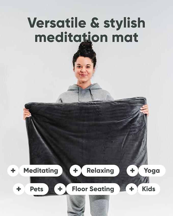 Mindful & Modern Zabuton Meditation Mat - Cotton Filled Yoga and Meditation Pad - Zabuton Meditation Cushion for Kneeling and Sitting Support - Large Rectangular Sitting Floor Pillow for Bench or Zafu