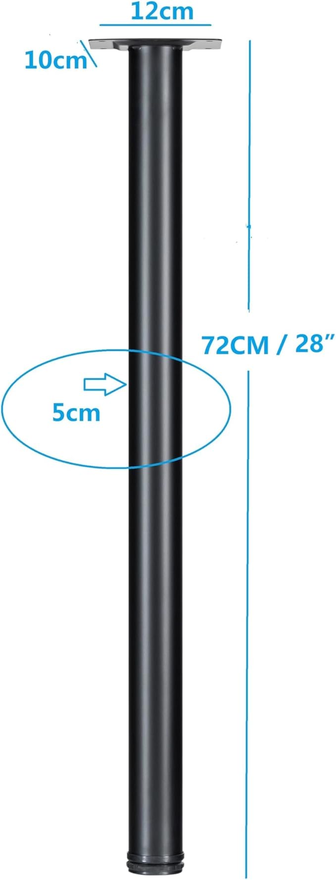 WUHUANGKAKA 28 Inch Table Legs,Adjustable Metal Desk Legs,Suitable for DIY Furniture Legs,Computer Desk,Dining Table,Workbenches,Coffee Table,Set of 4 (Black).