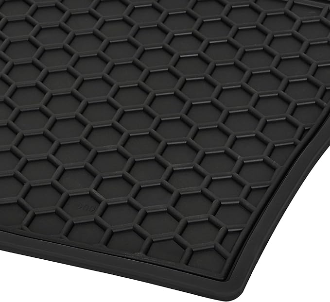 Car Floor Mats Custom Fit for Volkswagen VW Atlas 2018-2025 with 2nd Row Bucket Seats Black Rubber Auto Liner Mats All Weather Protection Heavy Duty Odorless