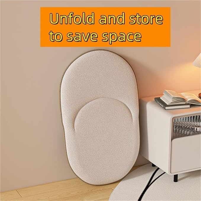 Folding Swivel Tatami Floor Chair with Back Support, Comfortable Meditation Chair, Lazy Sofa for Bedroom, Floor Seat, Floor Cushions for Adults(White)