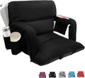 Stadium Seats with Back Support ,Wide Stadium Chairs with Back and Cushion, Sofa Style Bleacher Chairs, 6 Reclining Positions, Extra Thick Bleacher Seat for Sports Events( Black-1 Pack, Wide|25")