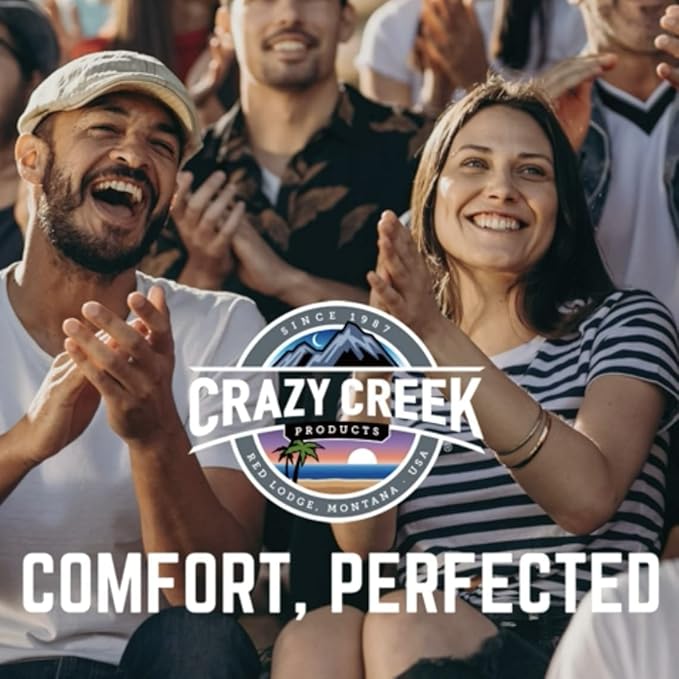 Crazy Creek Original LongBack Chair, Portable Chair for Camping and Stadiums, High Density Foam Cushion, Comfortable and Adjustable Back Support, Lightweight and Foldable, Blue