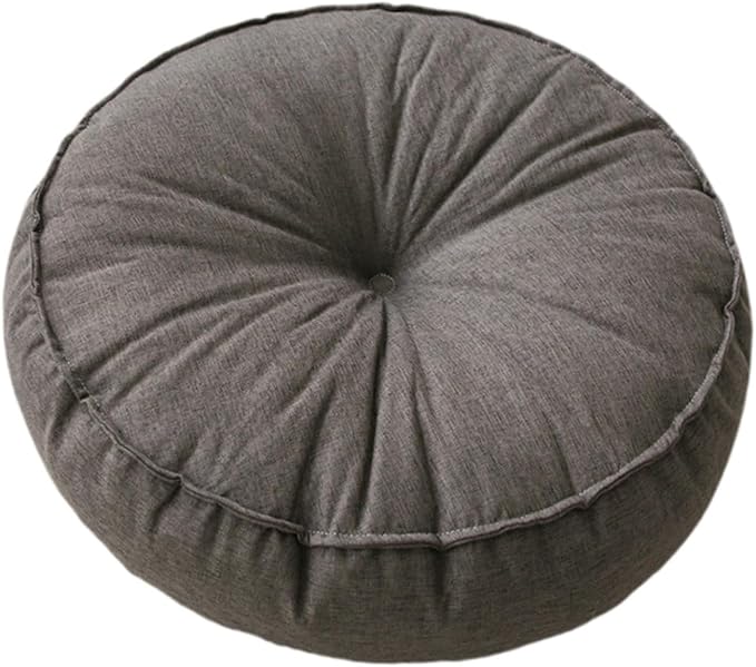 KiBcsLic Round Floor Pillow, Meditation Floor Pillow, Circle Small Seating Cushion for Sitting Sofa Bed Office, Deep Gray