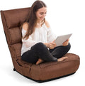 S AFSTAR Folding Floor Chair, Floor Gaming Chair with 5-Position Adjustable Headrest & 4-Position Backrest, Side Pocket & Thicken Cushion, Padded Floor Seat Lazy Chair for Living Room Bedroom