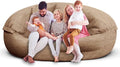Bean Bag Chair for Adults 7FT,Soft Removable Cover for Teens/Girls Bedroom,Fluffy Giant Round Floor Beanbag Lounger Chairs (No Filler,Tan)