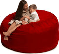 Ultimate Sack 6000 6-Foot Bean Bag Chair, Red Suede Cover – Oversized Foam Lounger, Floor Seat, Small Sofa, or Couch Bed for Living Area, Gaming Room, or Reading Lounge