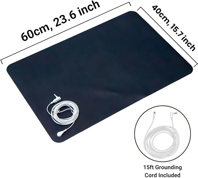 Zengrounded Grounding Mat, 15 ft Grounding Cord, Earthing Therapy Foot Mat, 24" X 16", for Improved Sleep, Reduced Inflammation, Stress Relief