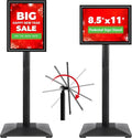 VAIIGO Pedestal Sign holder Stand 8.5x11inch Adjustable Standing Floor Sign Stand with Heavy Base & Snap Frame Display Stand for Indoor Outdoor Business Store Sign Holder Poster Stand (Black)
