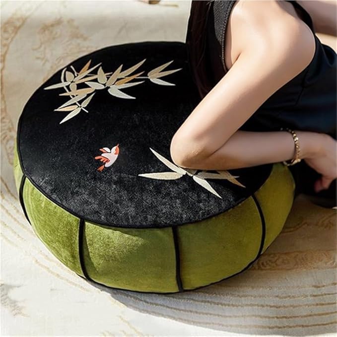 Tatami-Style Floor Cushion Pouf, Floor Cushions for Couch, Sofa Footrest for Bedroom, Shoe Bench Pouf, Small Sitting Stool for Living Room and Bedroom(50cm/19.7in)