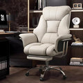 BTFYOU Big and Tall Office Chair with Armrests Executive Chair with Footrest and Spring Lumbar Support High Back Leather Ergonomic Chair Adjustable Height Tilt Lock for Business