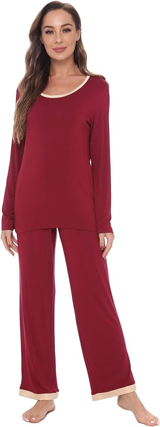 GYS Viscose from Bamboo Women's Pajama Sets Super Soft Long Sleeve Sleepwear Comfy Winter Pjs Sets S-4X