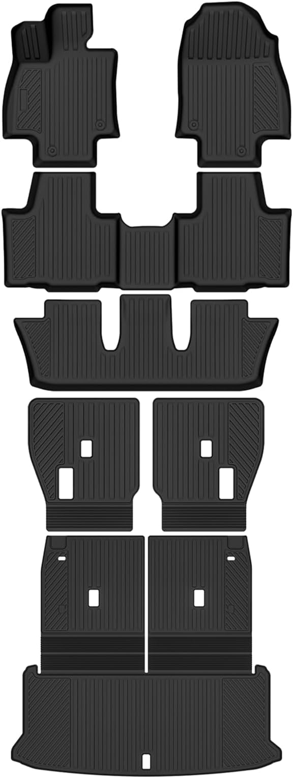 Floor Mats Fit for 2024 2025 Lexus TX350 TX550h+ 6 Seats Second-Row Captain's Chairs Floor Mats & Trunk Mat with Backrest Mats and 2nd Backrest Mats Replacement for Lexus TX Accessories