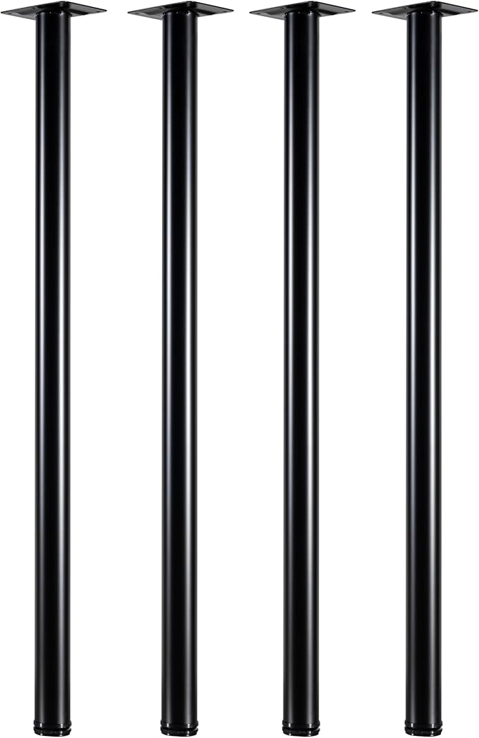 WUHUANGKAKA 40 Inch Adjustable Metal Desk Legs, Suitable for DIY Furniture, Computer Desk, Dining Table, Workbenches, Coffee Table, Set of 4 (Black)