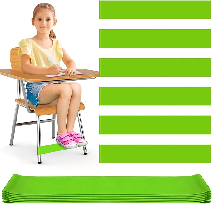 6 Pack Chair Bands for Kids with Fidgety Feet, ADHD Tools for Kids, ROOKEA Sensory Room Must Haves for ADHD Kids Fidget Chair Bands Autism Classroom Must Haves ADHD Tools for Classroom Home Chairs