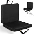 REDCAMP Portable Stadium Seat Bleacher Cushion, Folding Stadium Seats Ground Chair with Back for Camping Fishing Concert, Water Resistant, Black/Navy/Green