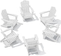 KINGYES Folding Adirondack Chair Set of 6, HDPE All-Weather Folding Adirondack Chair, White