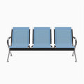 Kinfant 3-Seat Waiting Room Chair - Office Guest Reception Chairs with Ergonomic Backrests, Airport Waiting Bench with Armrests, Metal Waiting Furniture for Hospital, Bank, Salon, Blue
