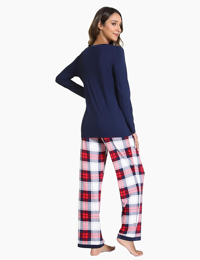 GYS Viscose from Bamboo Women's Pajama Sets Super Soft Long Sleeve Sleepwear Comfy Winter Pjs Sets S-4X