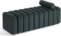 MCombo Waiting Room Benches, Guest Reception Lobby Chairs for Salon, Velvet Upholstered Ottoman for Bedroom Entryway 4698 (Dark Grey)