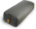 Yoga Bolster Pillow 26x10.5x5.5in Rectangular Meditation Cushion for Massage and Back Support, Breathable Cotton Fill, Zippered Organic Cotton Cover, Easy-Carry Handle, Machine Washable (Dark Grey)