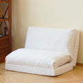 N&V Folding Matress Sofa Bean Bag Bed, Foam Filling Folding Matress Sofa, Includes Removable and Machine Washable Cover, Soft Premium Faux Fur (Small, White)