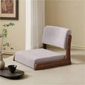 Japanese Style Legless Floor Chair with Back Support, Wooden Tatami Meditation Chair with Cushion, Low Sofa Floor Seat for Living Room, Bedroom, Bay Window(Sherpa 1)
